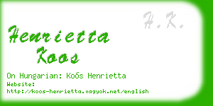 henrietta koos business card